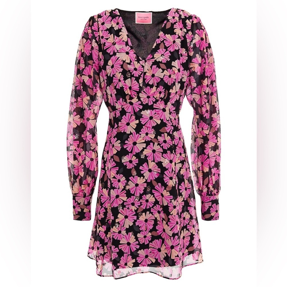 Kate Spade Pink Floral Long Sleeve Dress